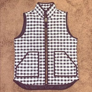 Navy Blue Gingham Vest, J.Crew